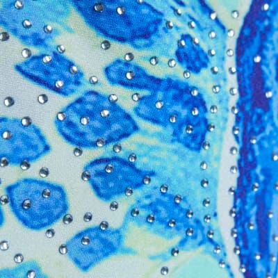 Blue Orchid Print Swimsuit