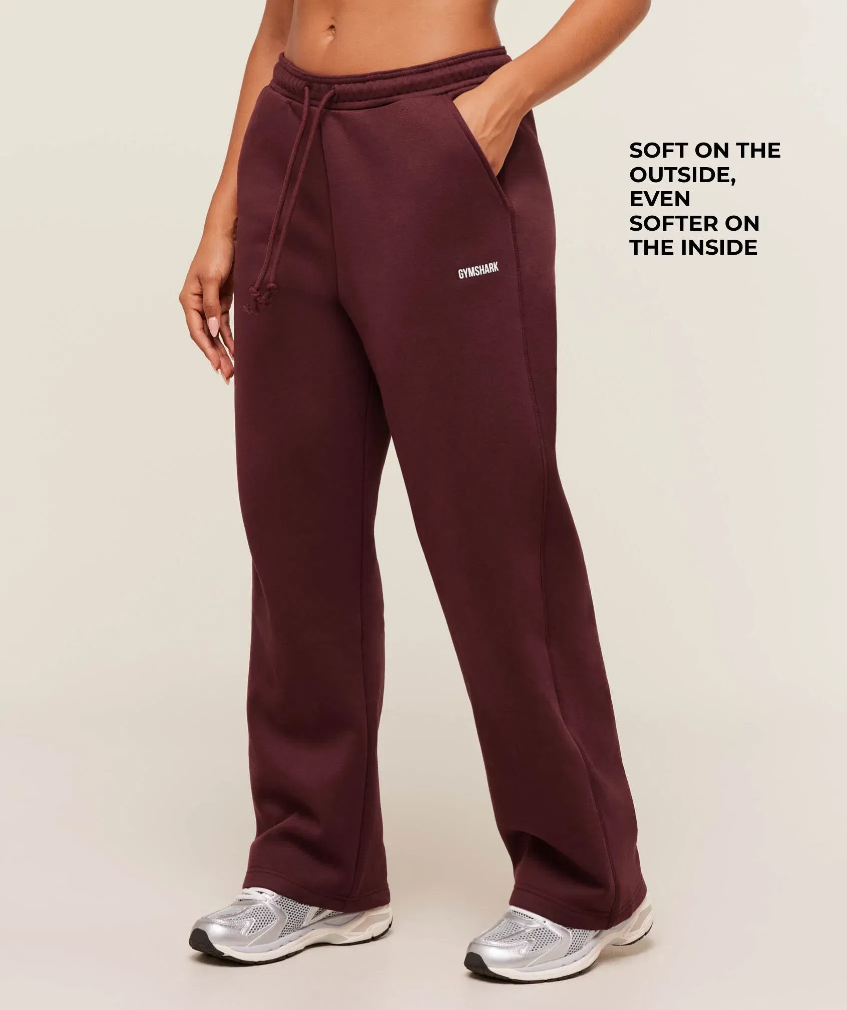 Gymshark Cosy Luxe Straight Leg Joggers - Rich Maroon