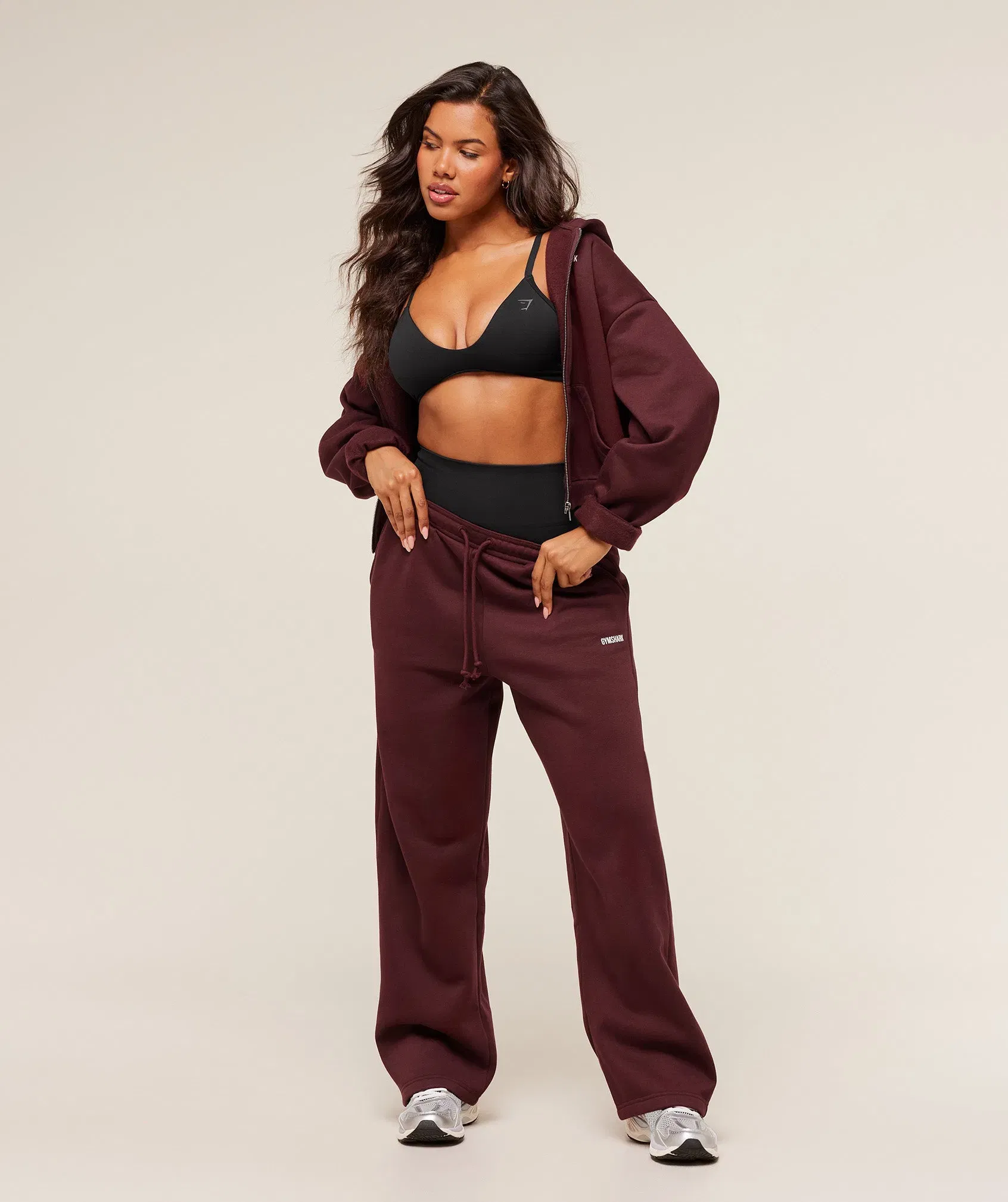 Gymshark Cosy Luxe Straight Leg Joggers - Rich Maroon