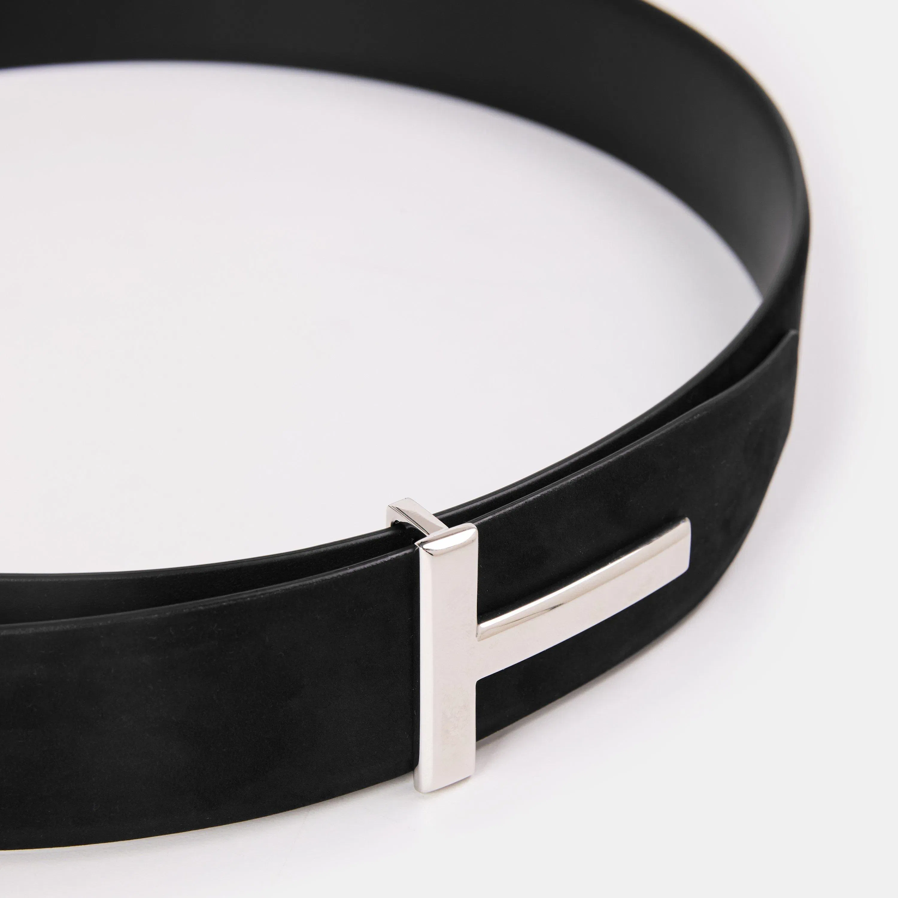 Metal T Buckle Leather Belt