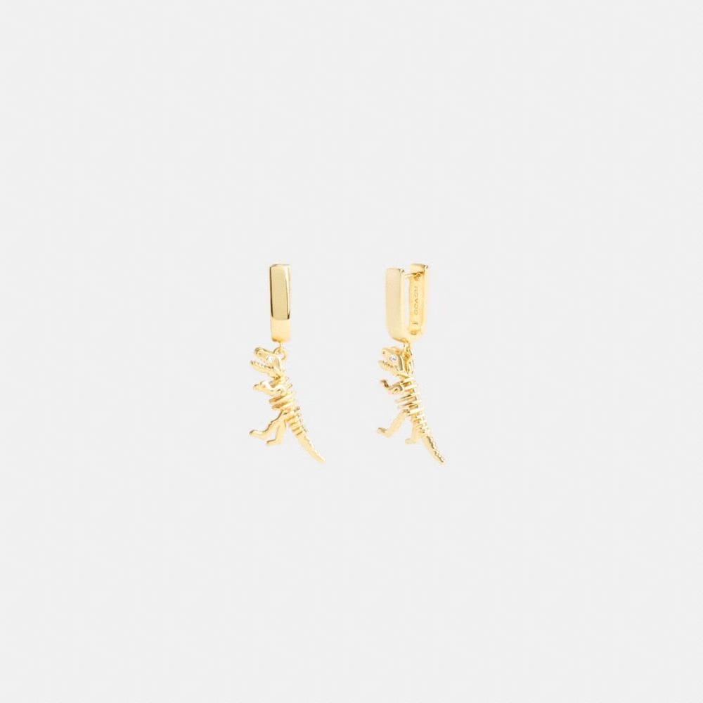 Skeletal Rexy Huggie Earrings