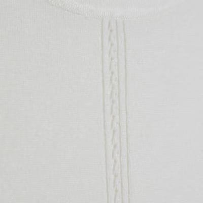 White Knitted Vest Top