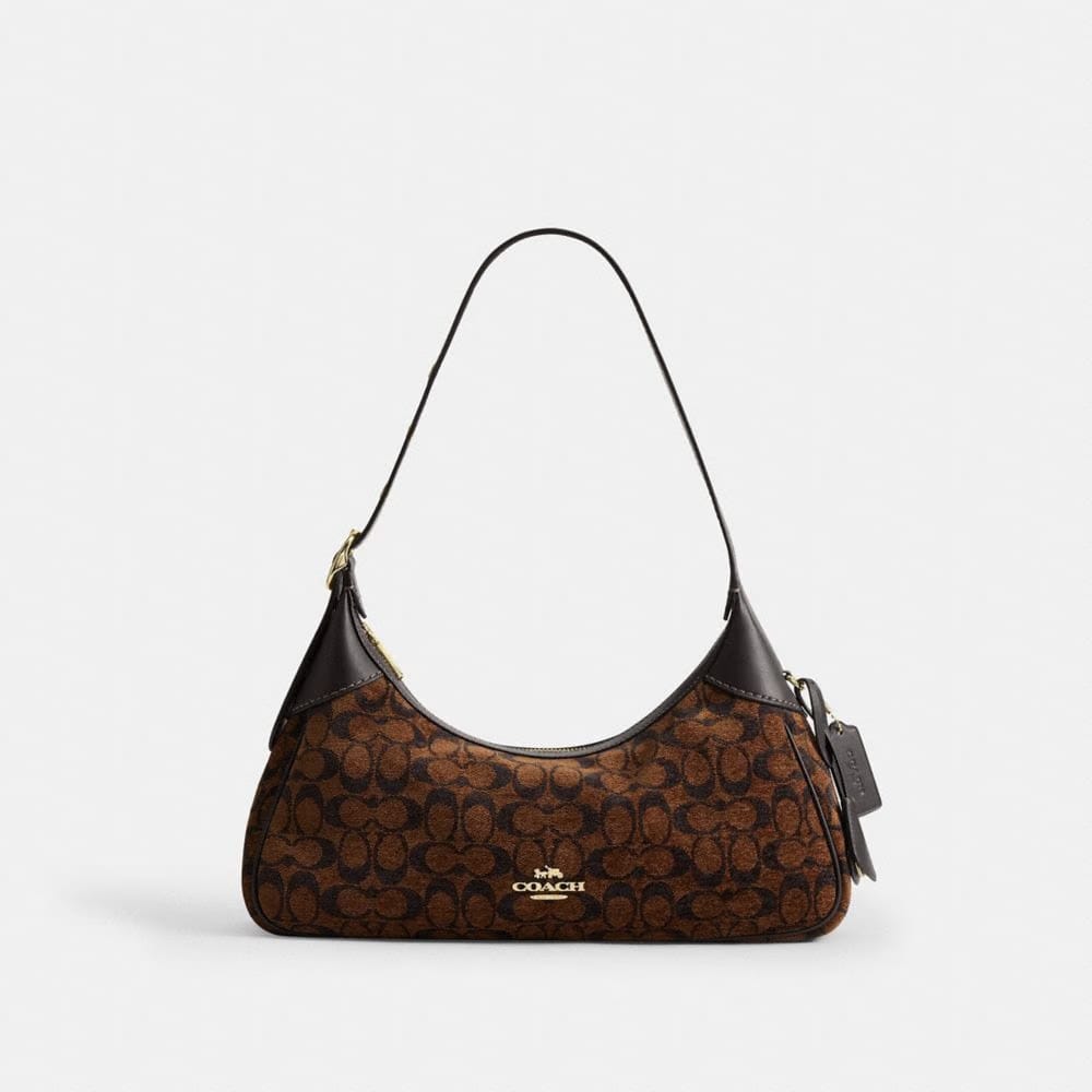 Ella Small Shoulder Bag In Signature Chenille