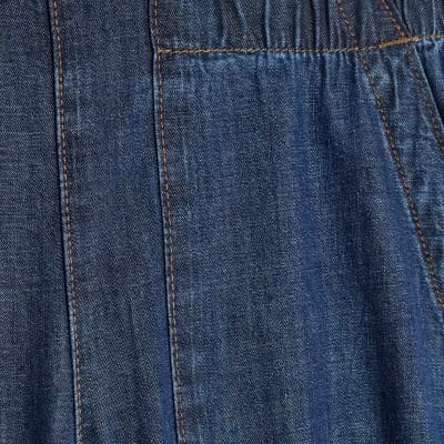 Blue Pull On Wide Leg Jeans