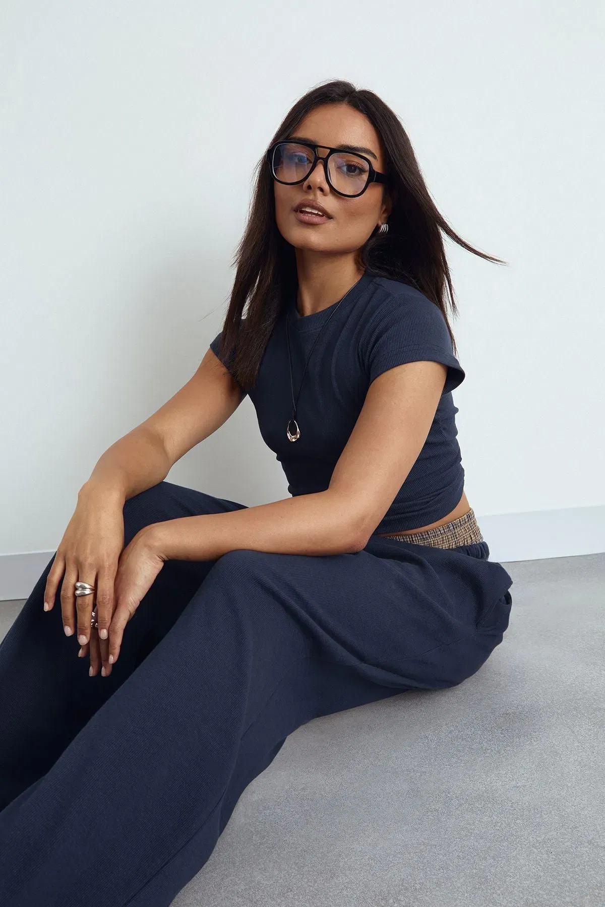 Basic Rib Short Sleeve Fitted Top