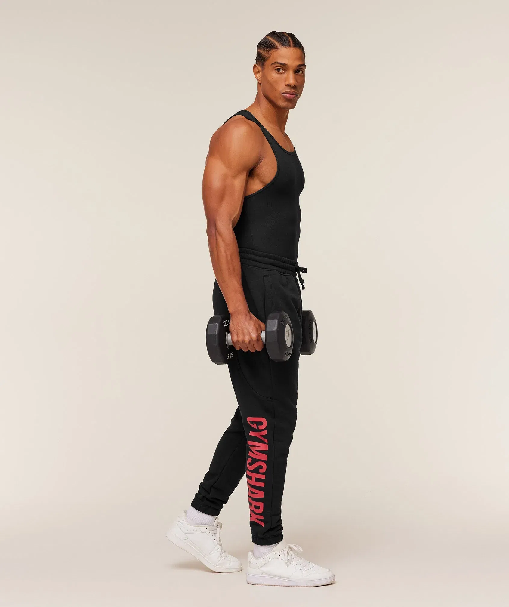 Gymshark Power Wordmark Joggers - Black/Conditioning Red