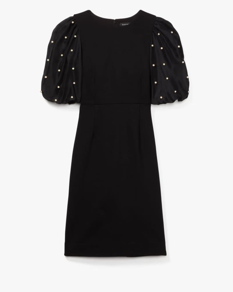 Organza Pearl Sleeve Ponte Dress