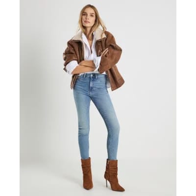 Blue Mid Rise Sculpt Skinny Jeans