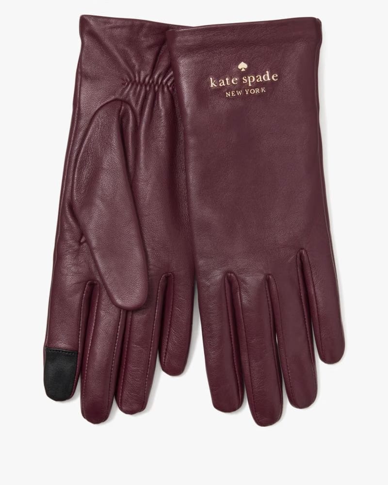 Floating Logo Leather Gloves