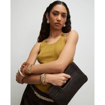 Khaki Buckle Knitted Vest