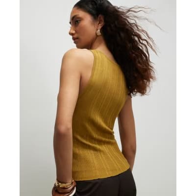Khaki Buckle Knitted Vest
