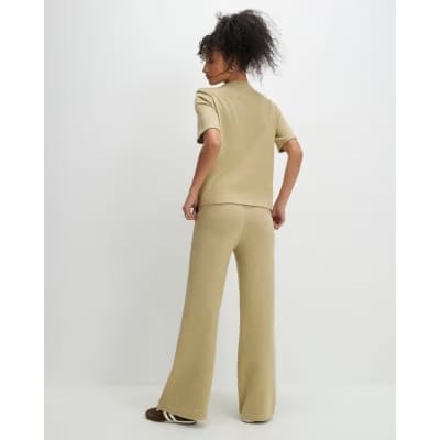 Green Cosy Wide Leg Joggers