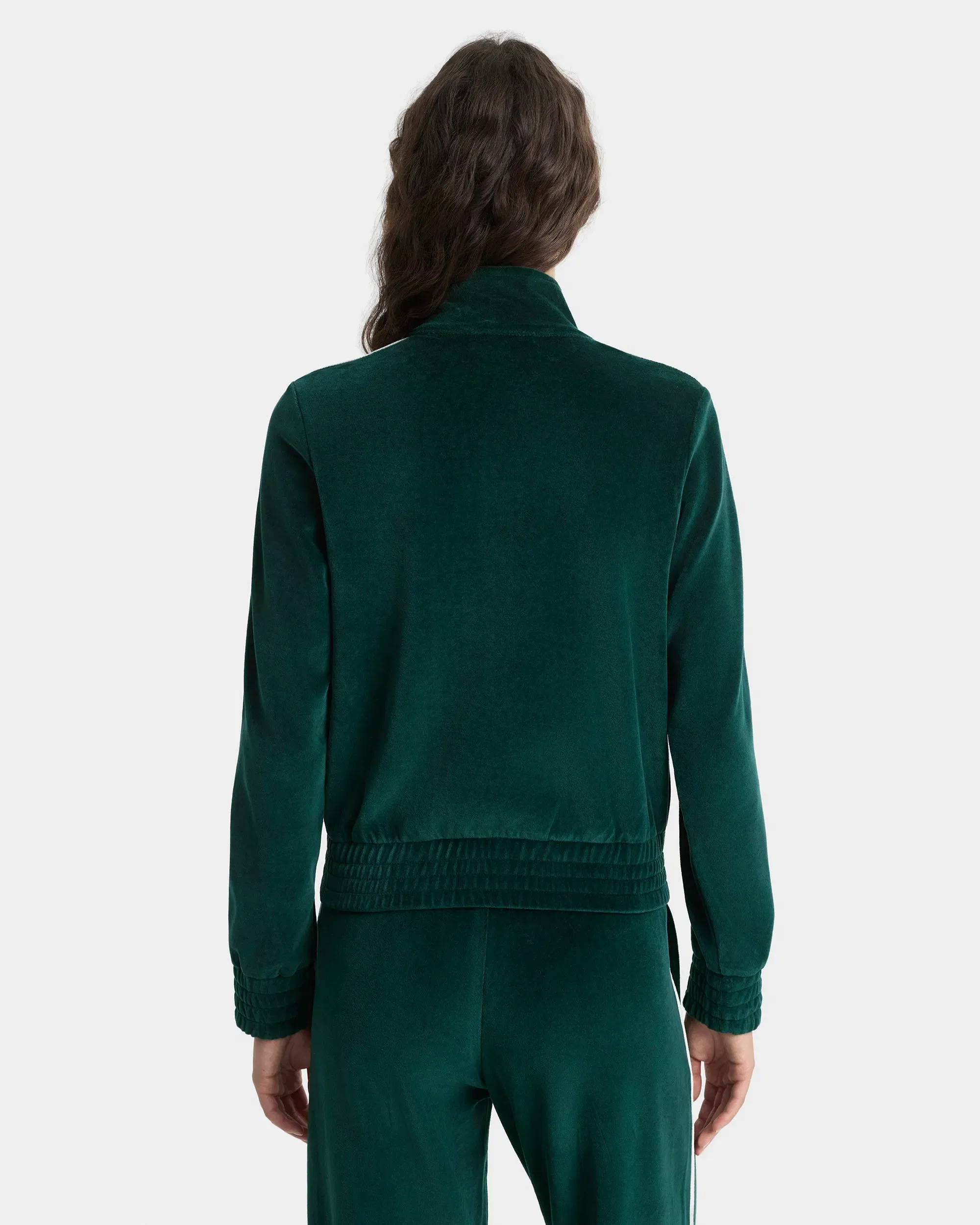 Crown Tennis Elio Velour Track Jacket - Forest/Ecru