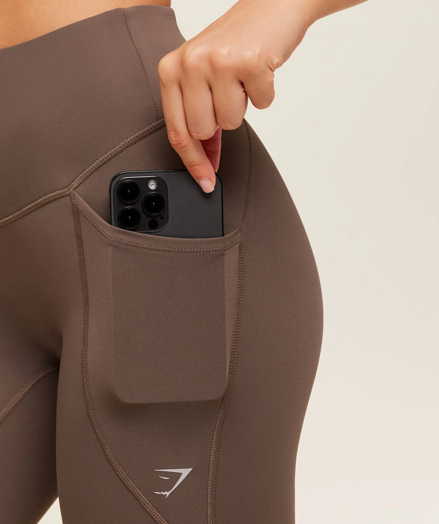 Gymshark Running Pocket Leggings - Camo Brown
