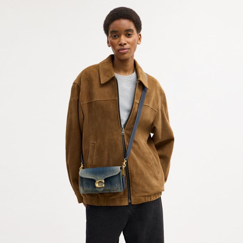Tabby Shoulder Bag 20 In Regenerative Cotton Denim