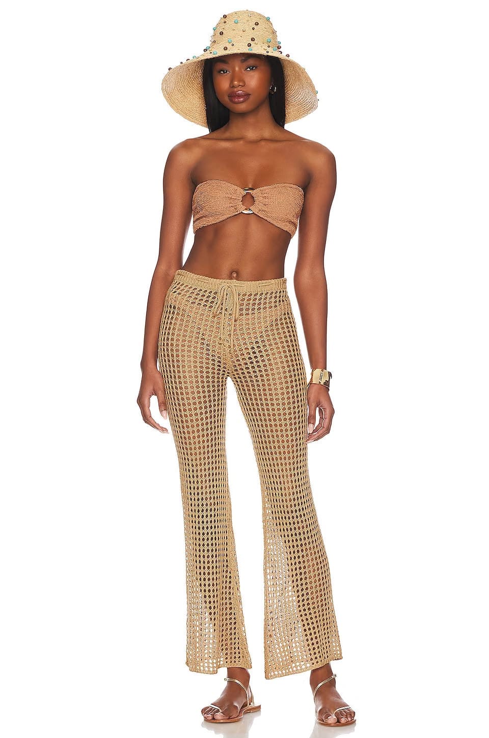 superdown Elektra Crochet Pant in Nude