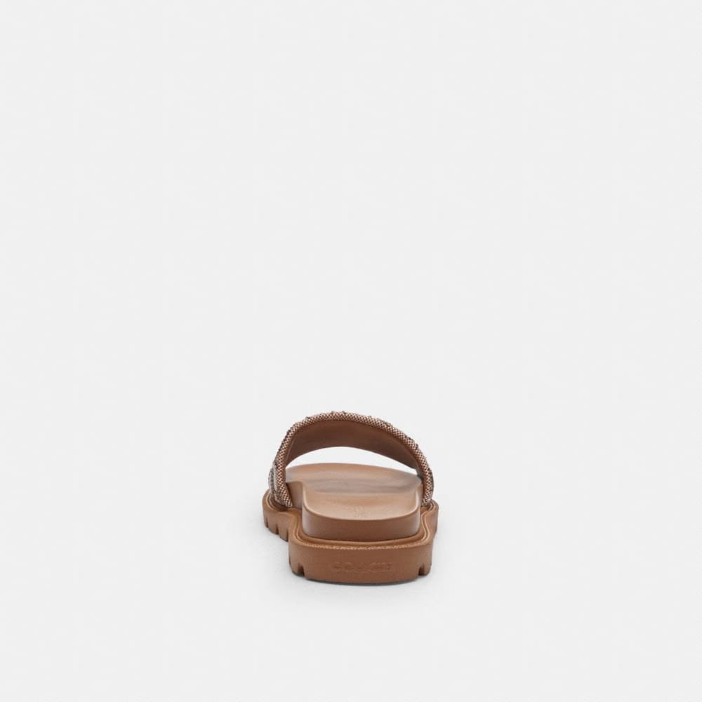 Brynn Slide Sandal In Crystal Signature Jacquard