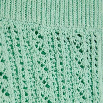 Green Crochet Knit Shorts