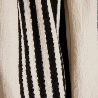 White Striped Bubble Hem Bandeau Top
