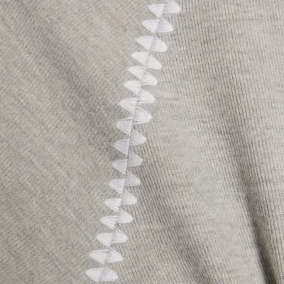 Grey Short Sleeve Cosy Whipstitch T-shirt