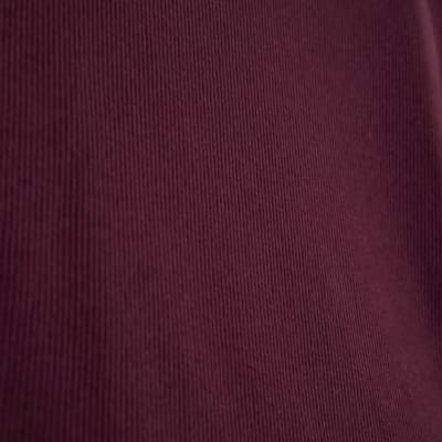 Red Long Sleeve Scallop Trim Top