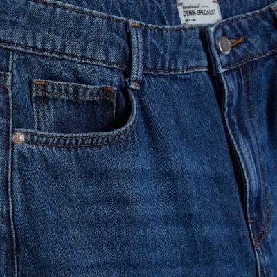 Blue High Waisted Soft Wide Leg Jeans