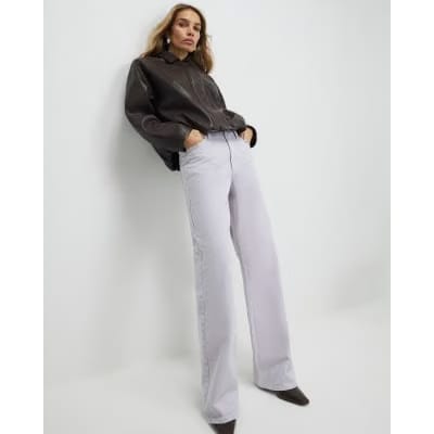 Purple Relaxed Straight Jeans