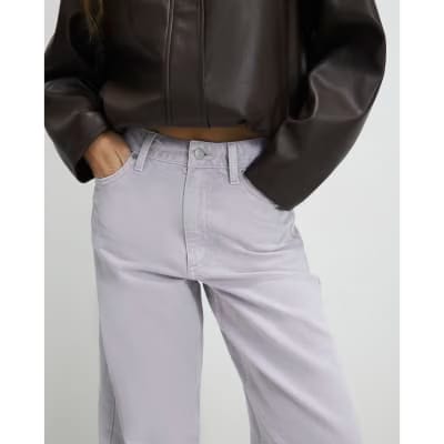 Purple Relaxed Straight Jeans