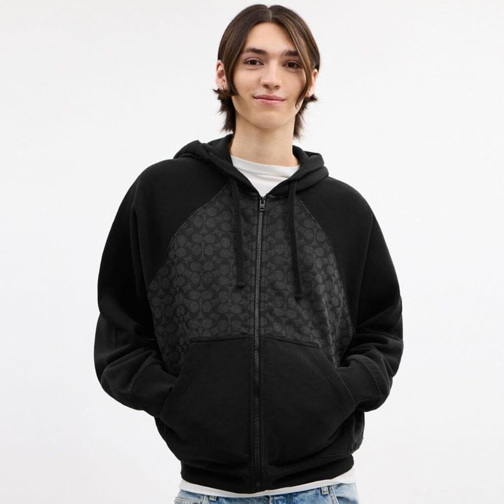Signature Full Zip Hoodie In Organic Cotton