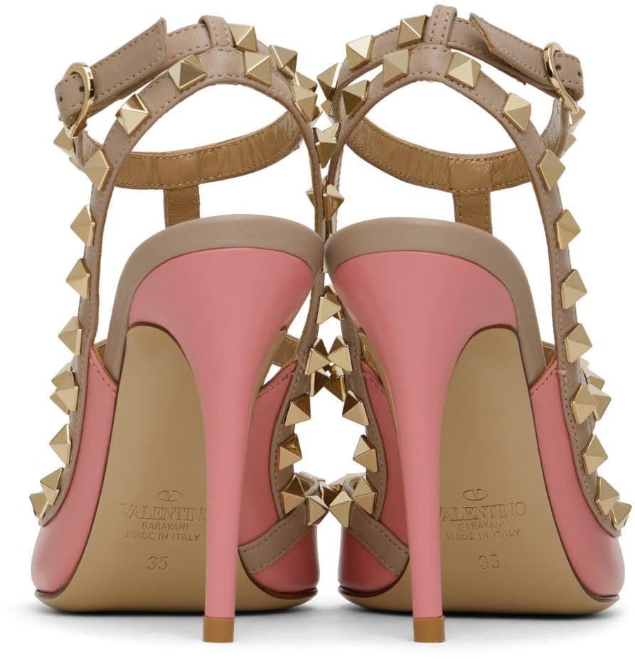 Valentino Garavani Pink Rockstud Cage Heels