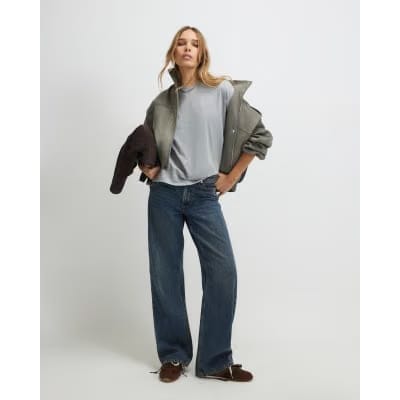 Grey Loose Fit Short Sleeve Top