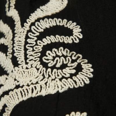 Black broderie Tank Top