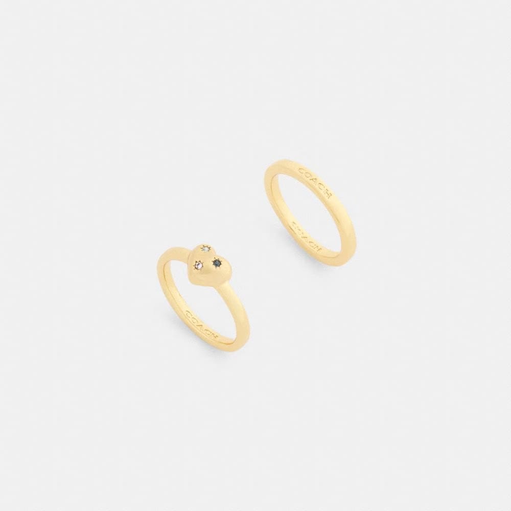 Heart With Stones Ring Set