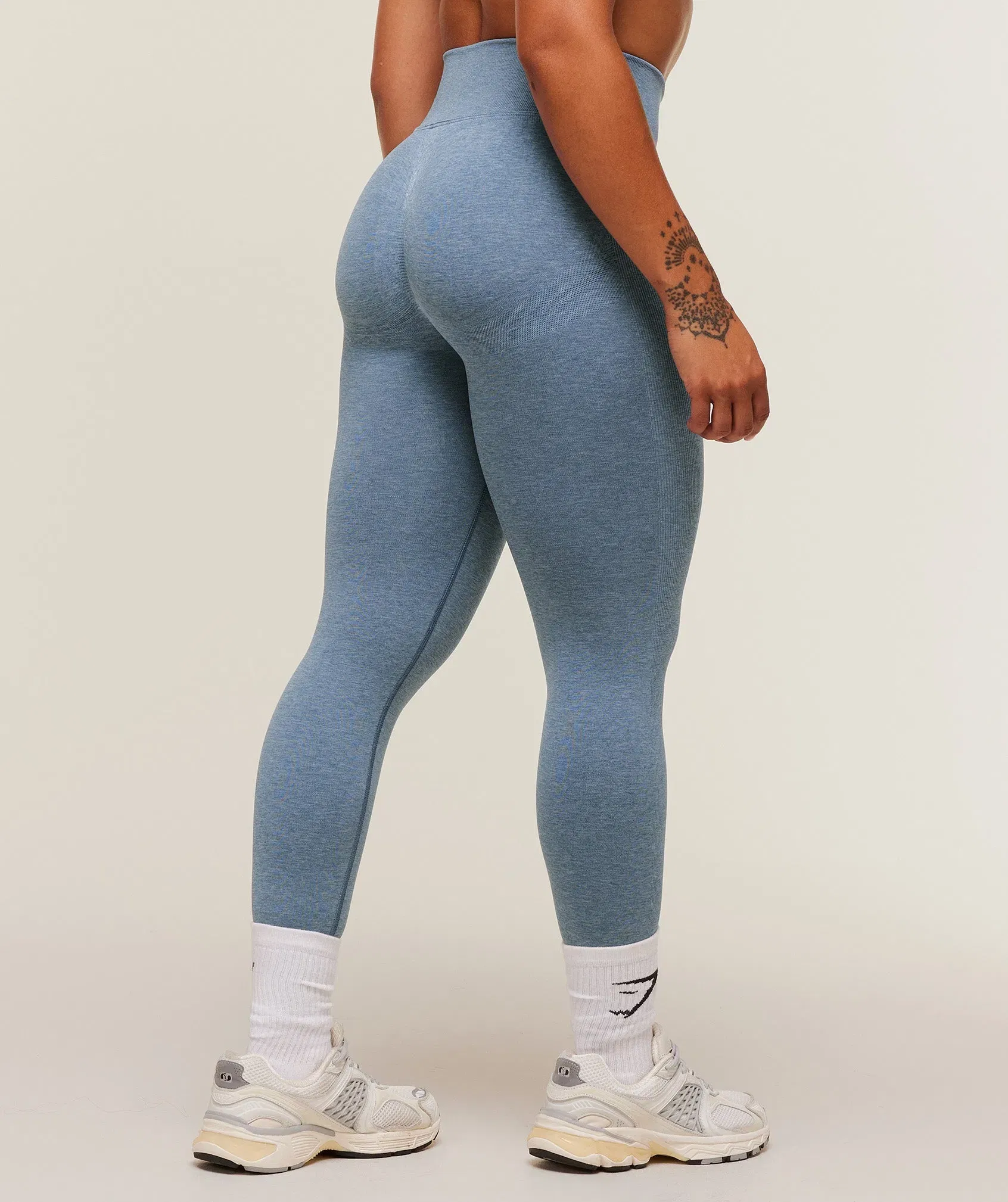 Gymshark Lift Seamless Leggings - Worn Blue/Peri Blue Marl