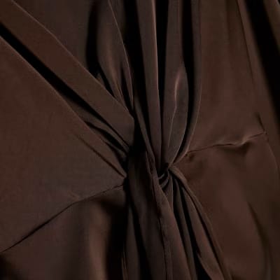 Brown Knot Front Top