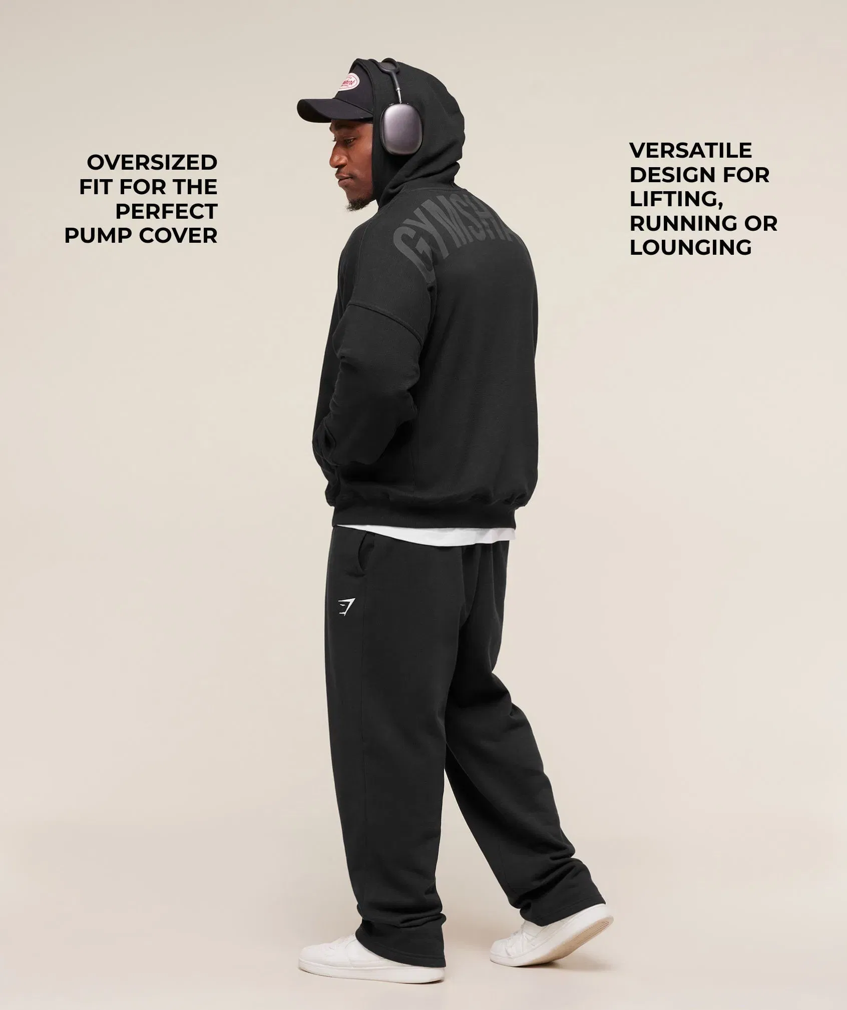 Gymshark Power Zip Up Hoodie - Black/Asphalt Grey