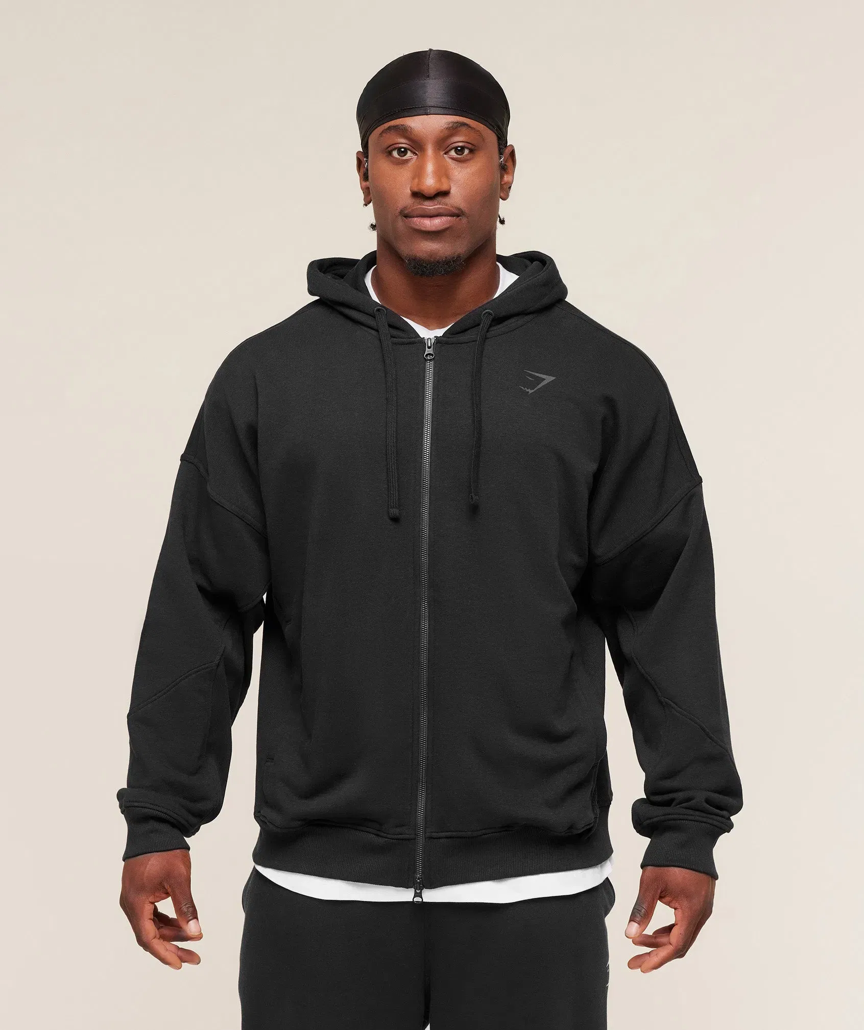 Gymshark Power Zip Up Hoodie - Black/Asphalt Grey