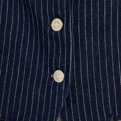 Blue Denim Striped Waistcoat