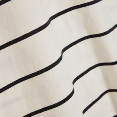 Cream Striped Grown On Sleeve T-shirt