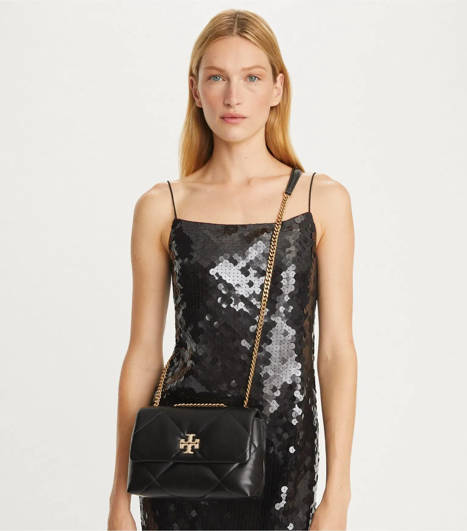 Small Kira Diamond Quilt Pavé Shoulder Bag
