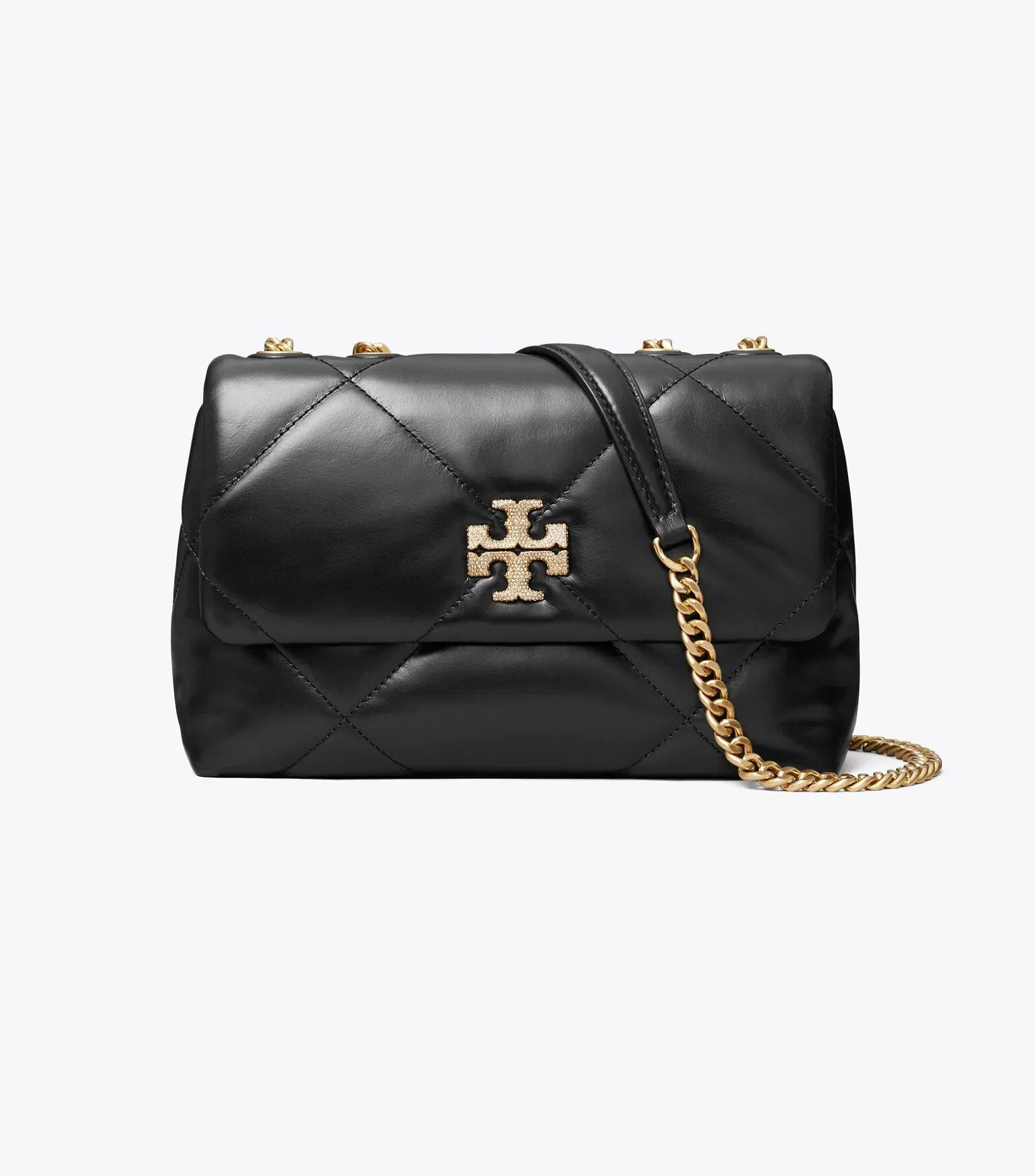 Small Kira Diamond Quilt Pavé Shoulder Bag