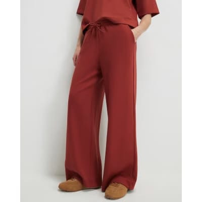 Orange Premium Drawstring Wide Leg Joggers