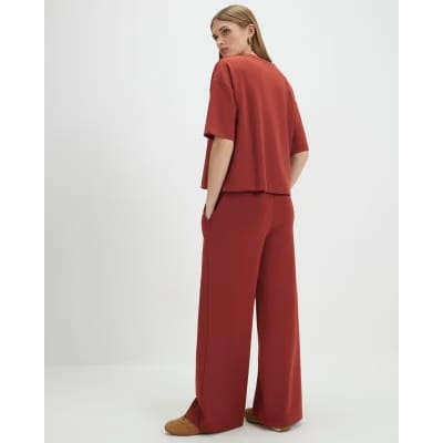 Orange Premium Drawstring Wide Leg Joggers