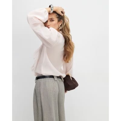 Pink Long Sleeve Frilled Shirt