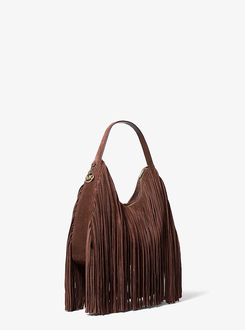 Nayla Medium Suede Hobo Shoulder Bag