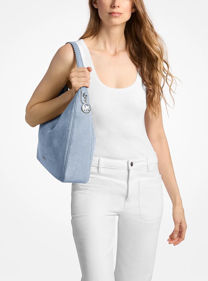 Nayla Medium Suede Hobo Shoulder Bag