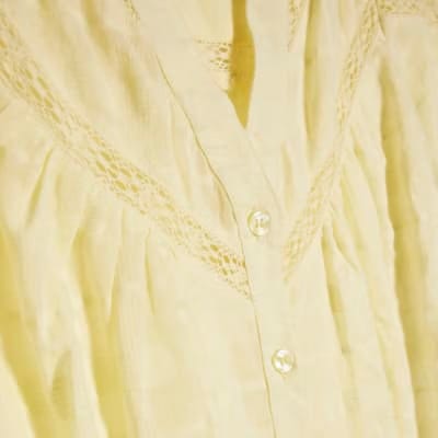 Yellow Lace Button Through Blouse