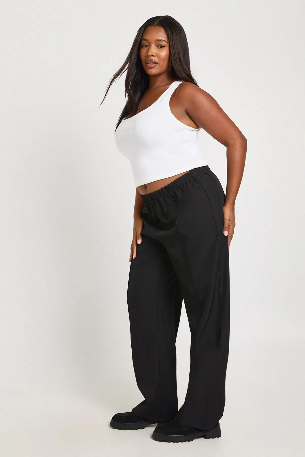 Plus Boohoo Basics Tailored Tapered Trouser