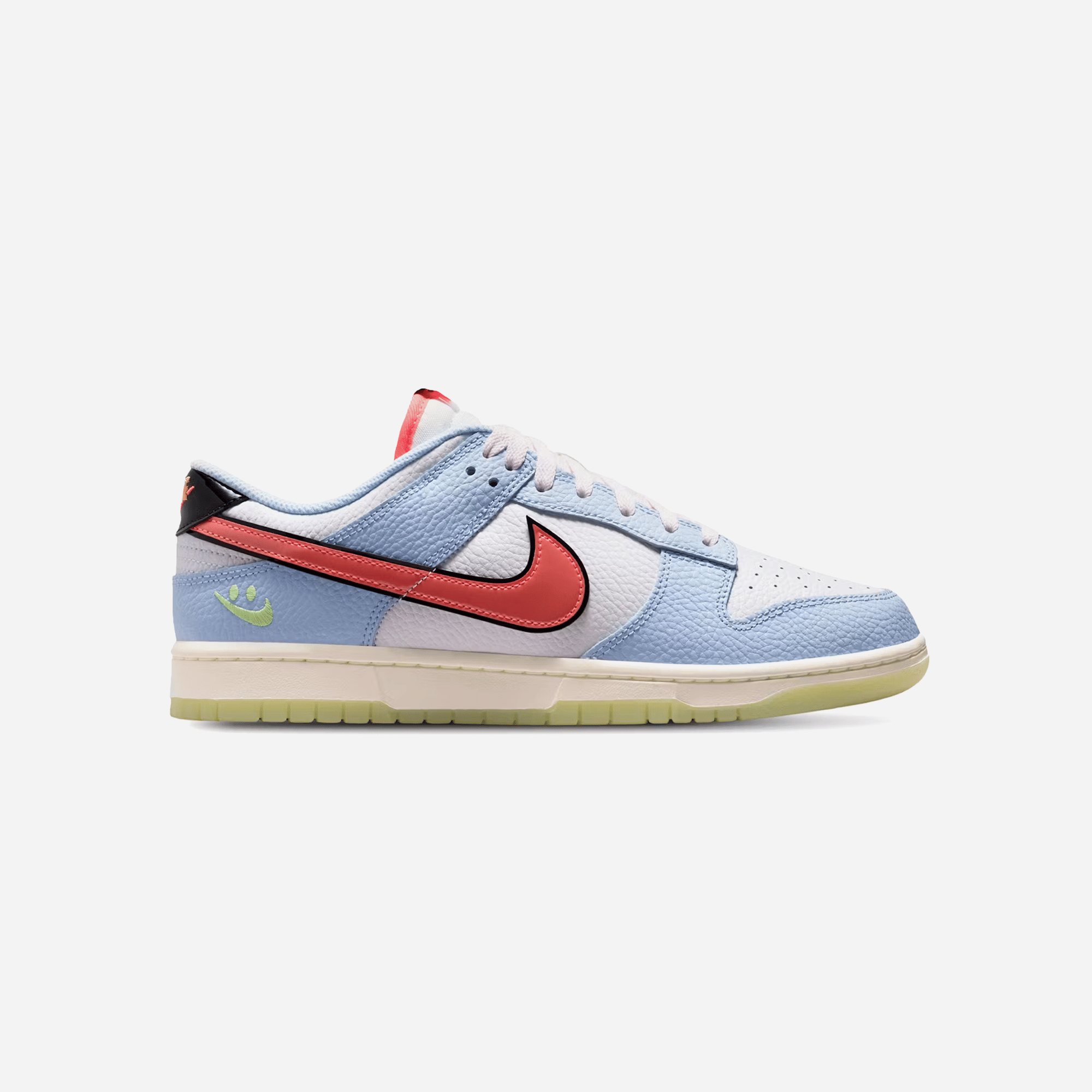 Nike Dunk Low Smiley Swoosh White Hydrogen Blue Crimson