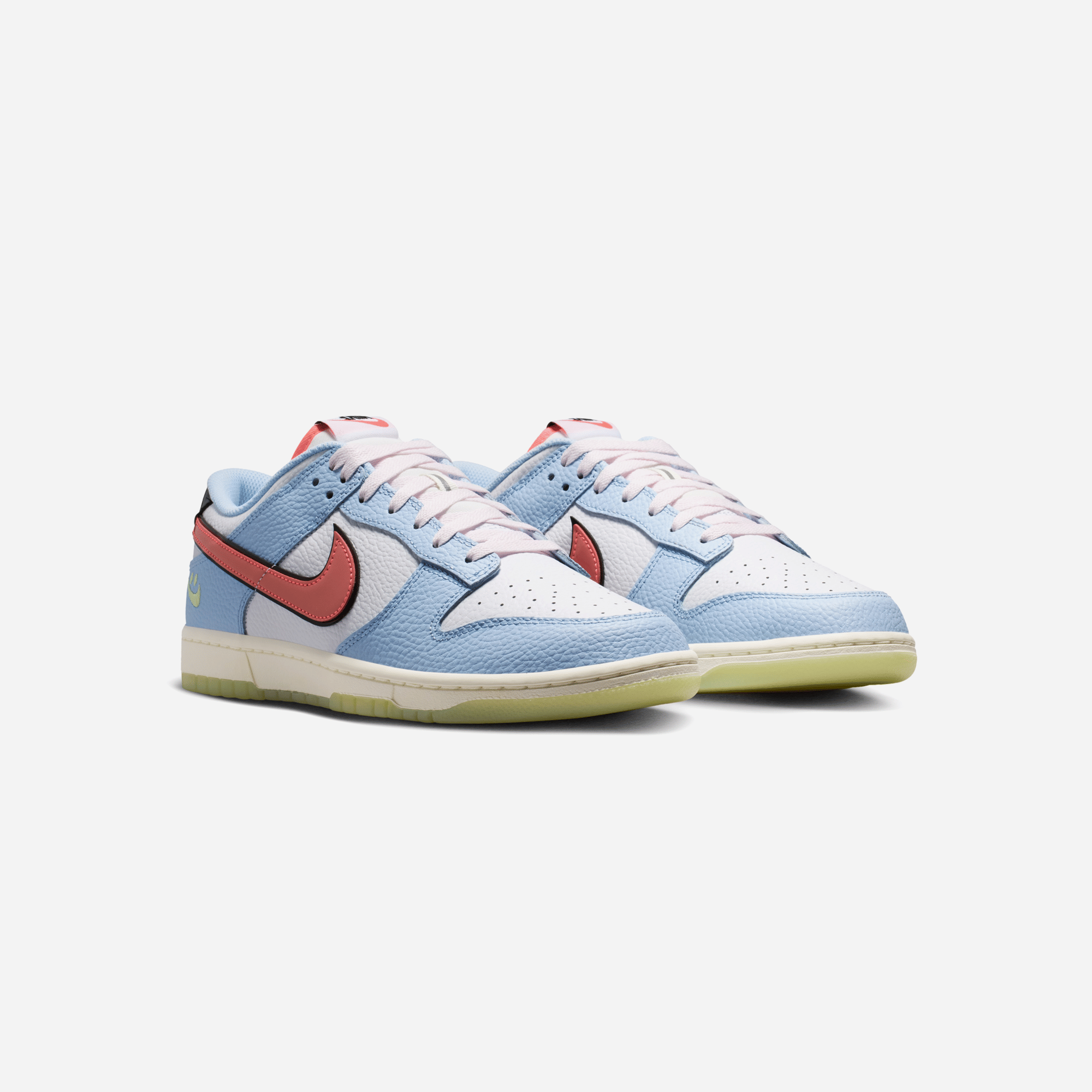 Nike Dunk Low Smiley Swoosh White Hydrogen Blue Crimson